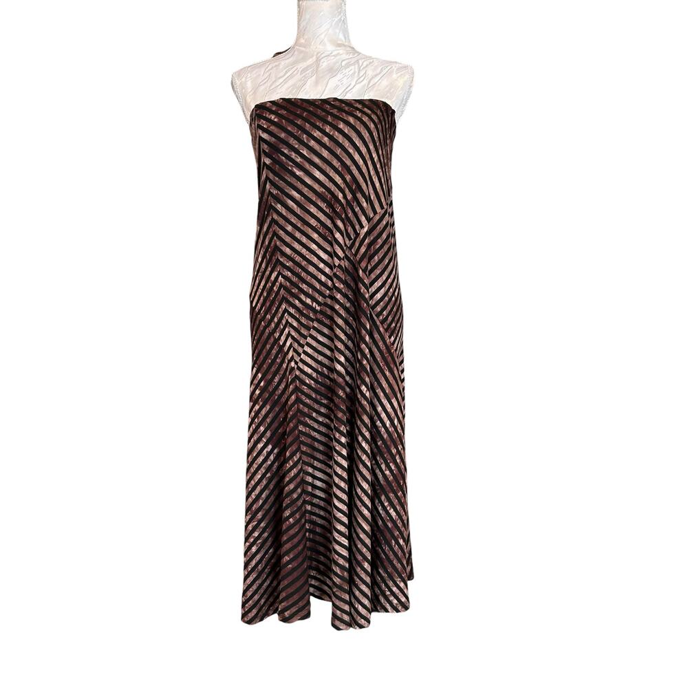 Vintage Abstract Black Brown Maxi Skirt Small - Picture 2 of 10